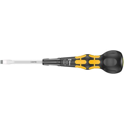 WERA Ball Clip Flathead Screwdriver with Ball Tip Size X Shaft Length 343800 Handle, 1.0 6.0, 100mm,