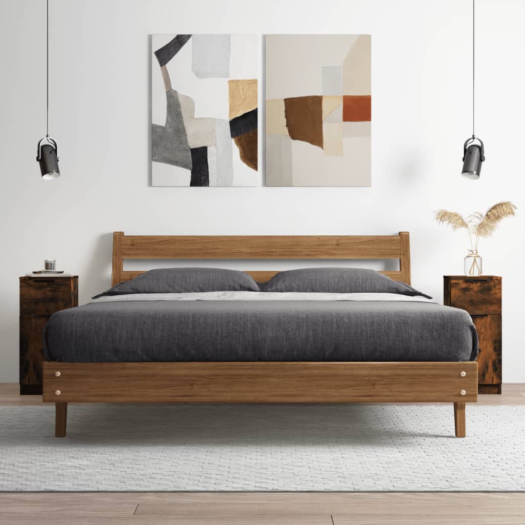 Vidaxl Szafki, 2 Szt., Przydymiony Dąb, 30X30X70 Cm