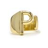 Ring - LUXENTER - Alphabet Letter P - 18K Gold Finish - Adjustable Size - Gold Plated