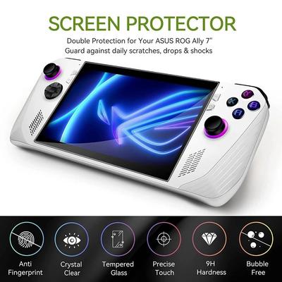 For ROG Ally Transparent Protective Case Shockproof Back Cover With Bracket Handheld Console Shell Full Coverage Game Accessory