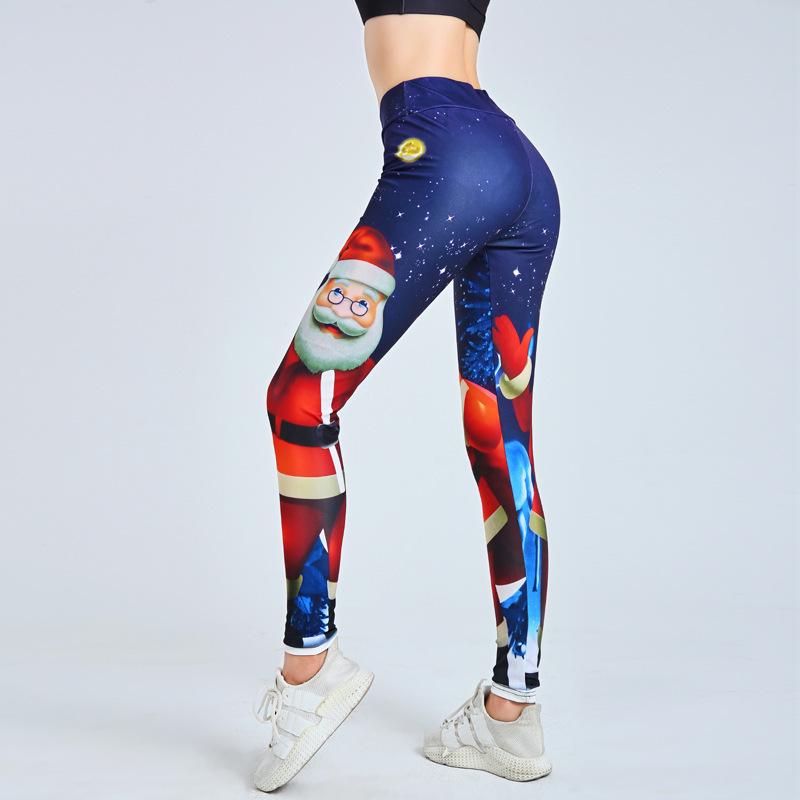

Yoga Christmas Print High-Waisted Leggings with Butt-Lifting Effect High-Elasticity Fitness Yoga Pants 3XL