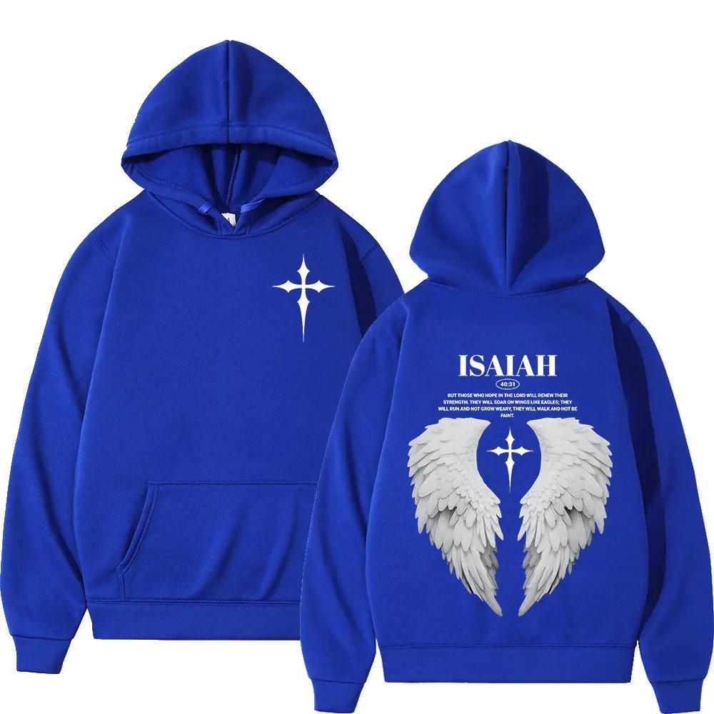 Aesthetic Christian Jesus Wing Bible Verse Hoodies Men Women Fashion Oversized Sweatshirt Casual Loose Fleece Pullovers