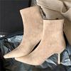 High Quality Pointed Toe Women Ankle Boots Fashion Zipper Thin Heels Shoes Autumn Winter Chelsea Short Booties