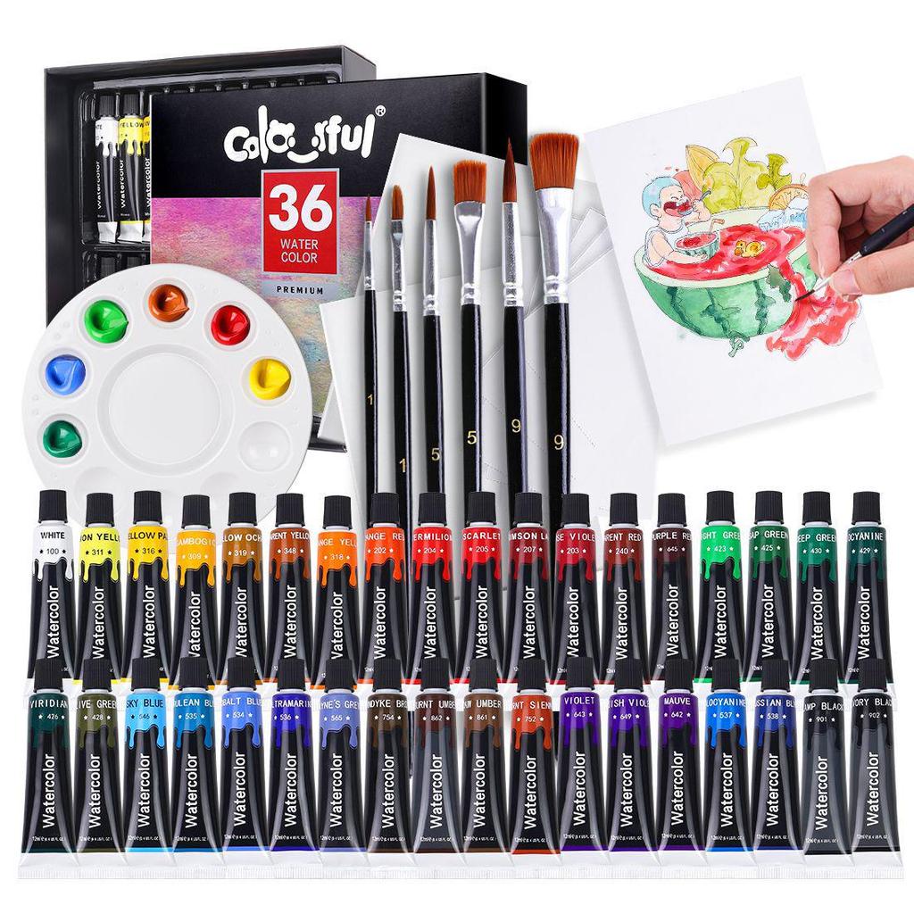 Acrylic Paint Set: 12 or 24 Colors in 12ml or 60ml, Waterproof, Hand-Painting DIY Kit