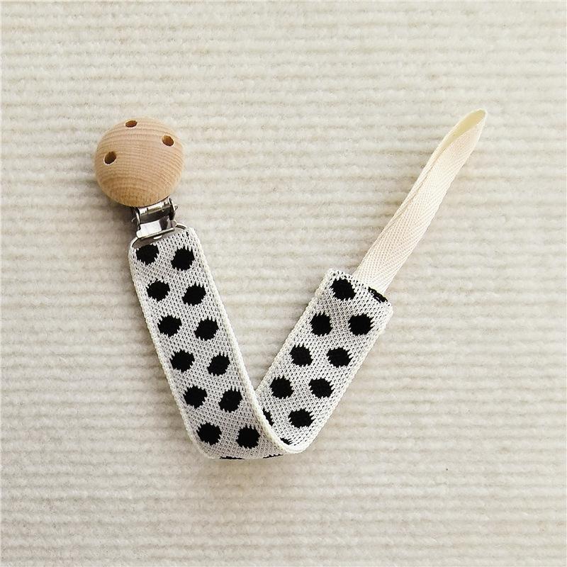 

INS Baby Pacifier Clip & Teether: Embroidered, Anti-Drop, Beech Wood Chain