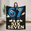 Meme Six Seven Halloween Flannel Blanket Autumn Warm Soft Throw Blanket for Kids Couch Chair Bedspread Sofa Bed Cover