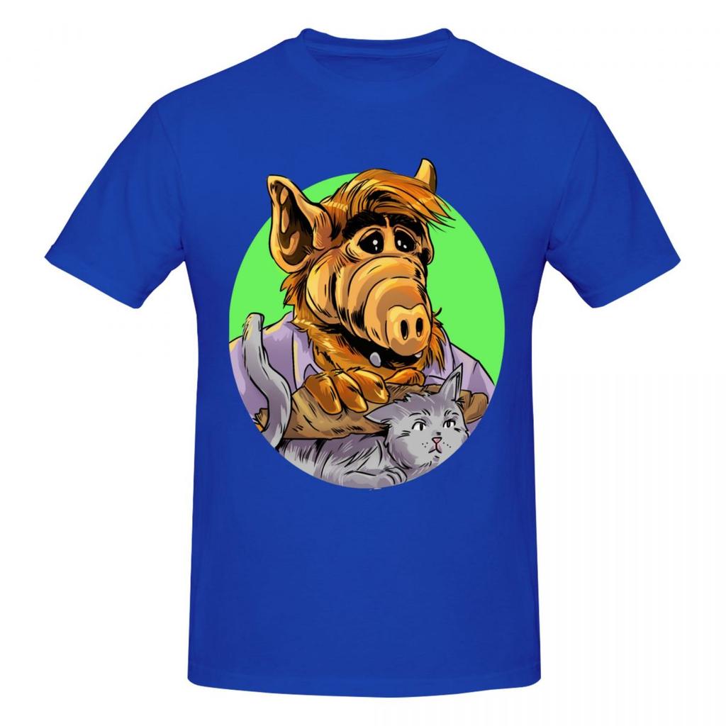 Unisex Funny Alf Eat Cat Trendy T Shirt Vintage Cotton Crewneck Unisex Tshirt