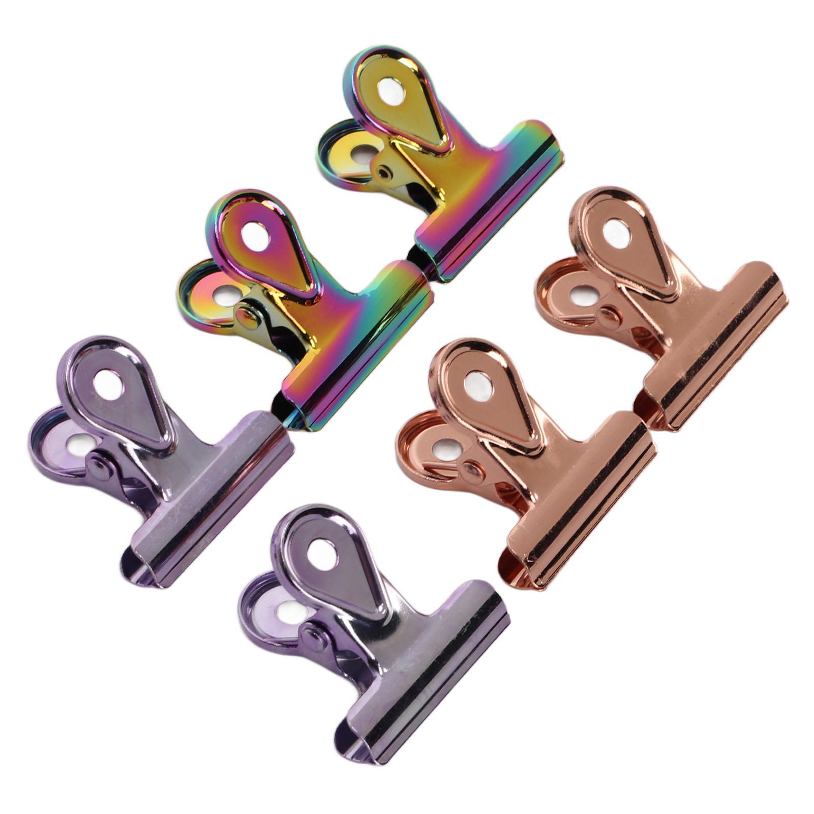 

6Pcs Chip Clip 30mm Strong Spring Stable Durable Electroplating Process Office Supplies for Homes Schools