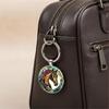 Alloy Keychain With Dome Glass Horse Charm For Keys Purses Decorative Key Chain Accessories for Women Girls