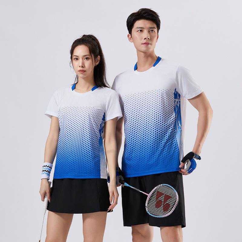 Unisex Quick-Dry Short-Sleeve Sports T-Shirt for Summer - Great for Badminton, Tennis, and Table Tennis