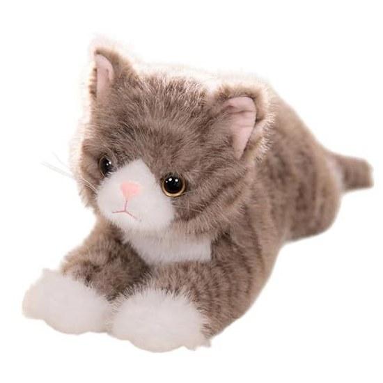 Perfectly soft cat plush toy realistic design home office decoration children lovers.