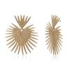 Shape Fan Stud Vintage Heart Ear Earrings Statement Party