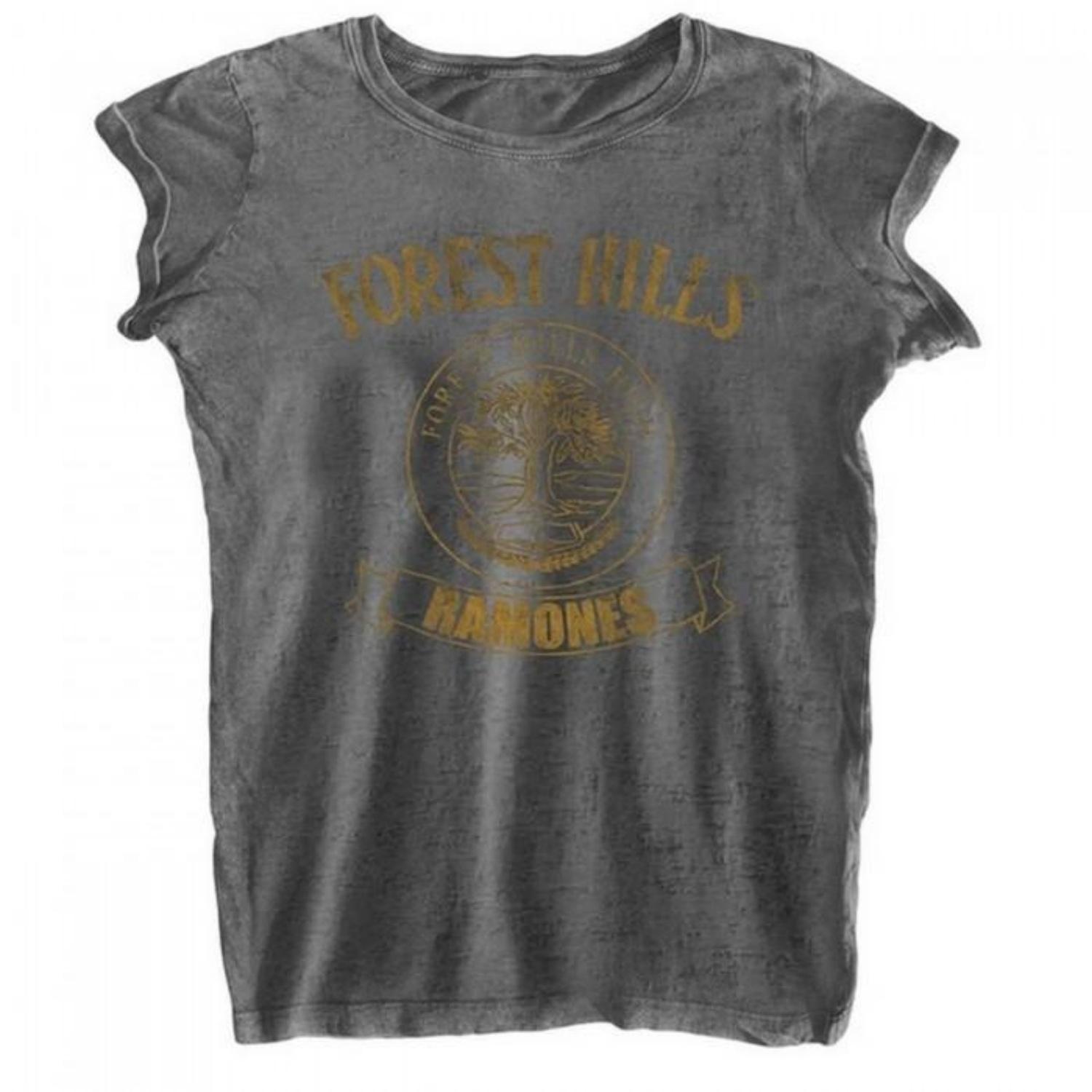 Ramones Womens_Ladies Forest Hills Burnout T-Shirt S чёрный