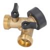 2 Way Ball Valve Durable Brass Plastic Valve Switch 3/4in Thread Brass Hose Splitter for Garden