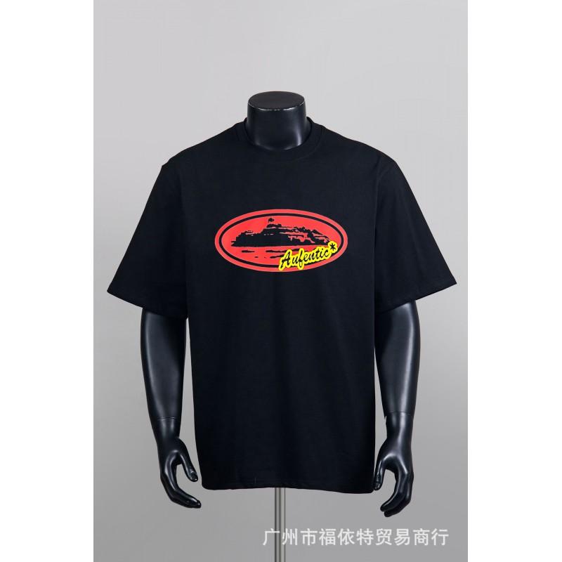 Corteiz Alcatraz Vintage Print T-Shirt Herren Damen Streetwear Lockerer Schnitt Kurzarm Tee
