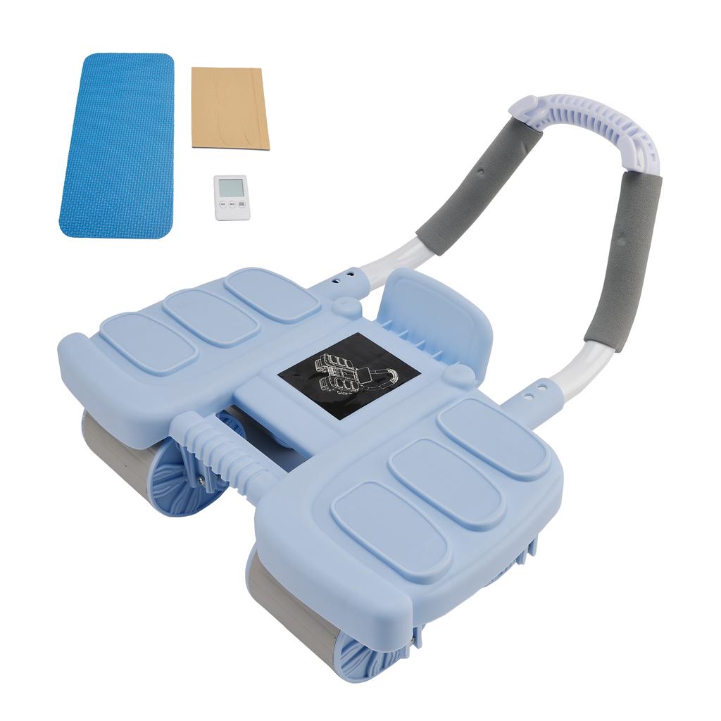 Automatic Rebound Ab Wheel with Elbow Support & 4-Wheel Stability – Includes Timer