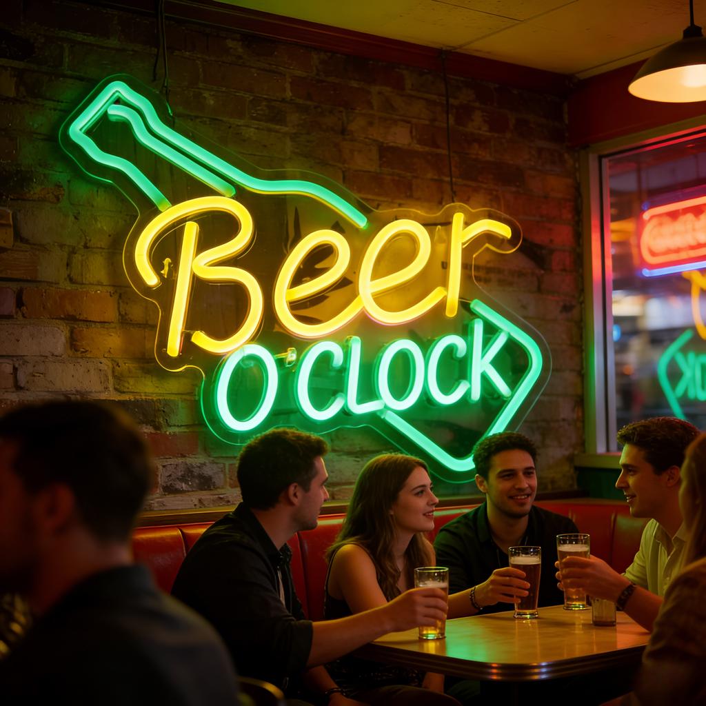 Beer Time Led Neon Sign Shop Bar Restaurant Hotel Decorative Light Neon Bedroom Wall Kitchen Personalized Decor Night Light USB