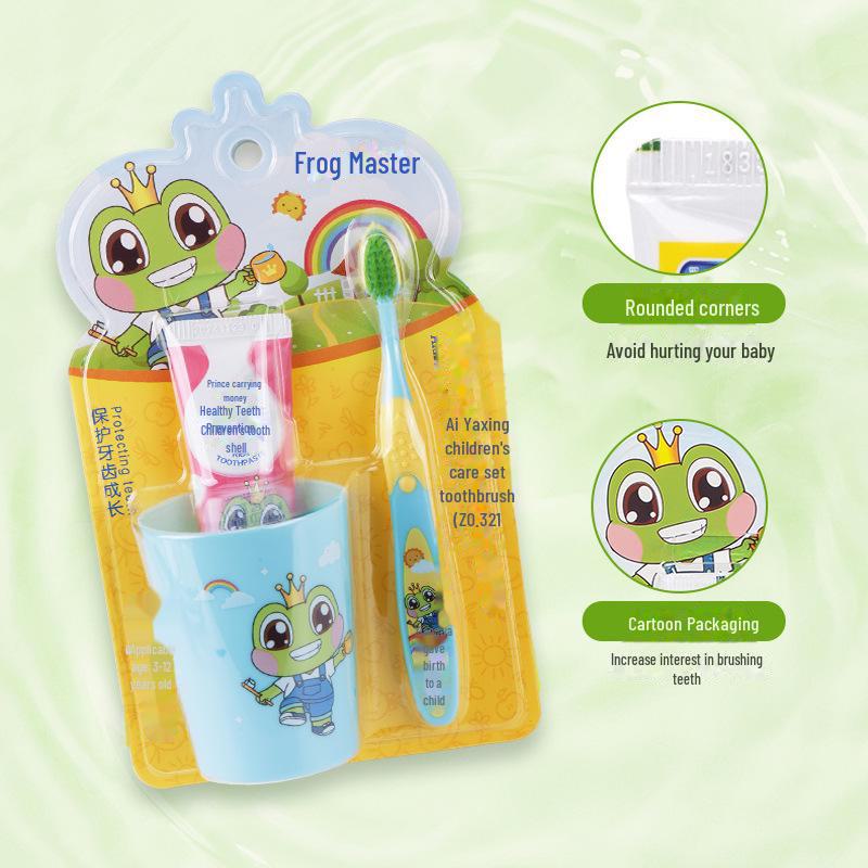 Zestaw szczoteczki do zębów i pasty do zębów Frog Prince Love Star Baby - podwójna ochrona i ochrona przed próchnicą z ultramiękkim włosiem