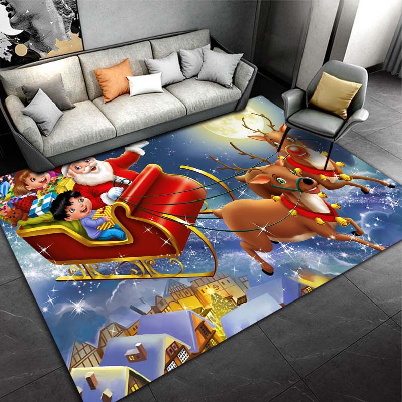 Alfombra con adornos navideños para sala de estar, decoración del hogar, sofá, mesa, alfombra para superficie grande, felpudo de entrada para dormitorio, alfombra antideslizante para Baño