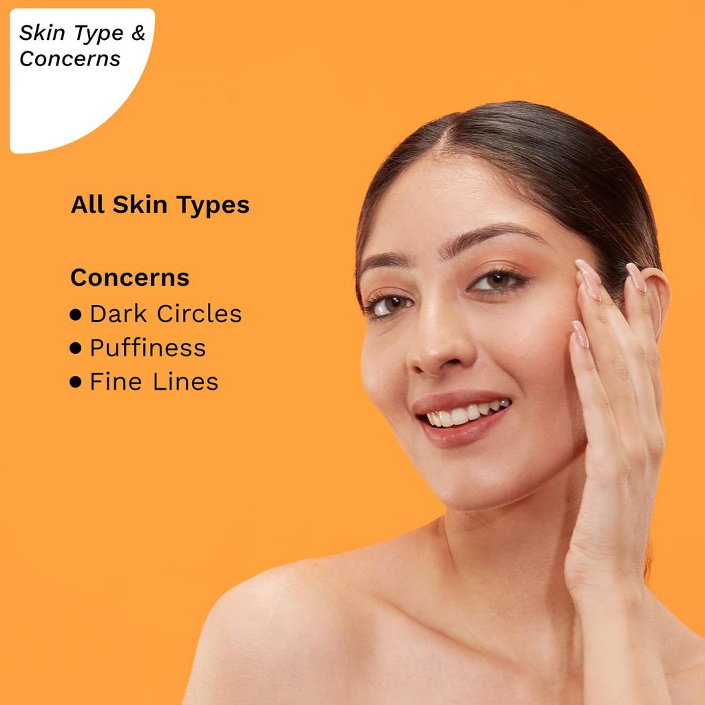 Pilgrim Vitamin C Aufhellende Augencreme 15ml | Reduziert Augenringe Schwellungen Falten für Alle Hauttypen