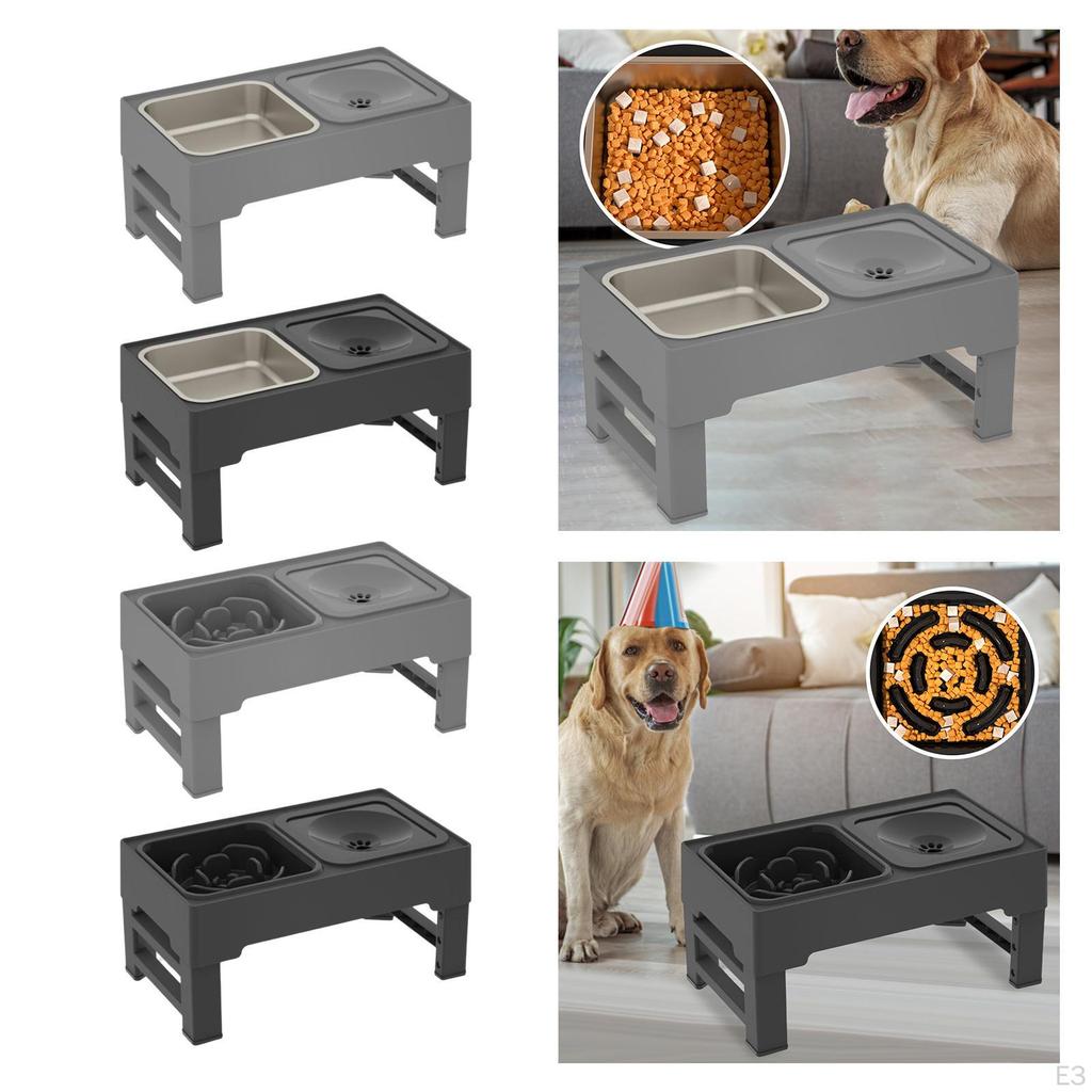 Schüsseln,Hundenapf und Schüsseln,Erhöhte höhenverstellbare Doppelnapf mit kleinen mittelgroßen Hunden Katzen