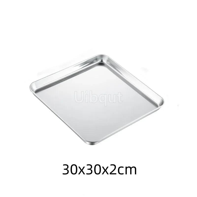 Golden Square Stainless Steel Food Service Tray plate set Nonstick Bakeware Fruit Cookie Bread Plate Kitchen Storage Container