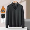 Plush Shirt Men's Fake Two-Piece Knitted Shirt