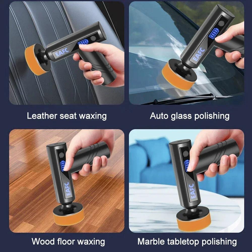 EAFC Portable Car Polisher Adjustable Cordless Auto Electric 4500mAh Sanding Sealing Glaze Tool for Car Cleanig Waxing Repair Car
