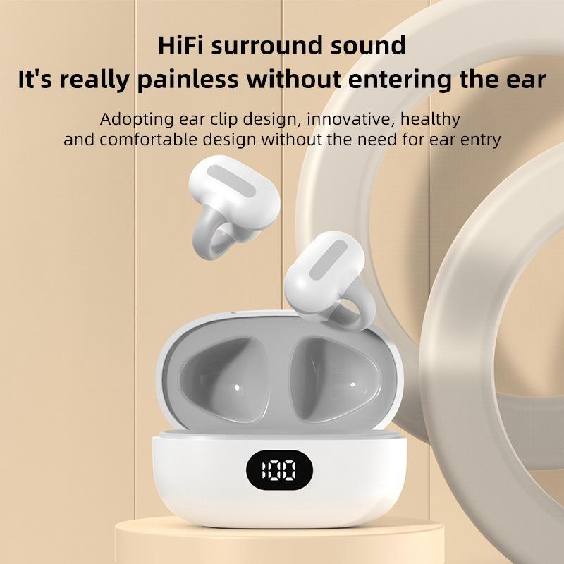 MS8 Bluetooth Bone Conduction Single-Ear Headset with Clip-On, Non-In-Ear, Hanging Ear Style, and TWS Technology.