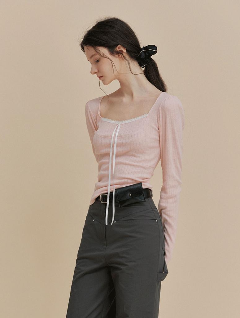 Teuwi Leshu Tie Lace T-Shirt [Short Sleeve.Ver Added]