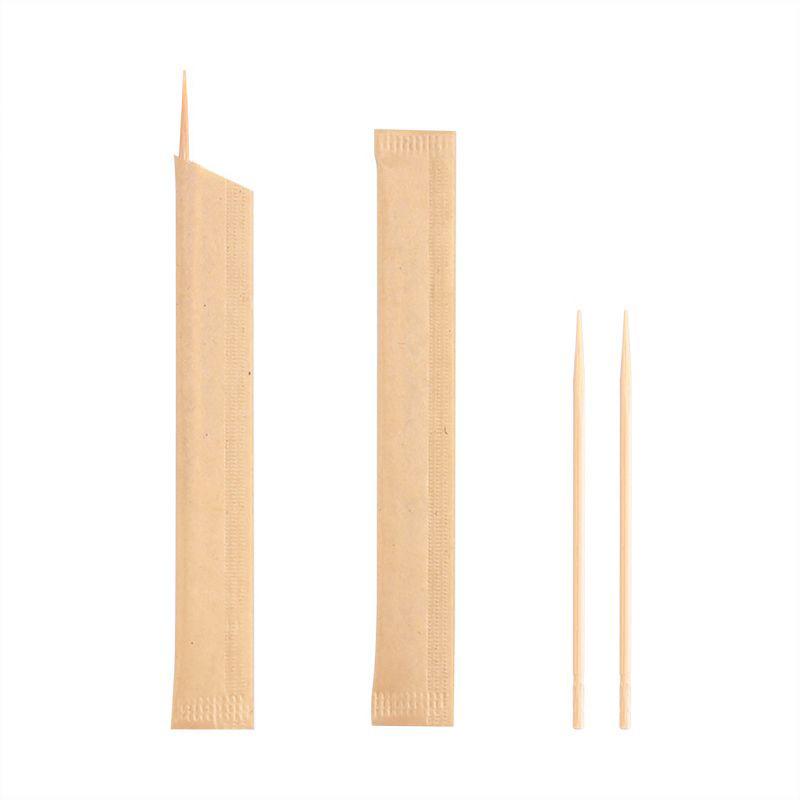 1000Pcs Bamboo Toothpicks Fruit Tooth Picks Restaurant Hotel Tooth Sticks Kraft Paper Toothpicks Individual Packing