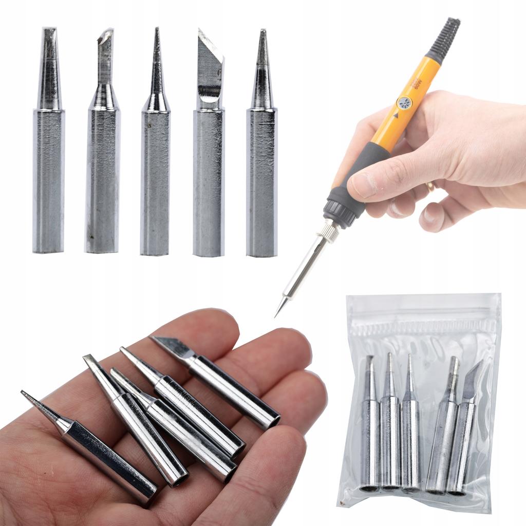 Soldering Tip Set 900M 5pcs (I, B, K, 2.4D, 1C) | Diameter 6mm | Length 26mm | For YIHUA WEP ROSFIX 936 853D 878D
