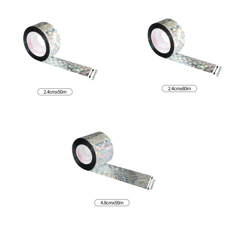 50/80M Anti Bird Pigeon Repellent Tape Bird Scare Tape Flashing Reflective Tape Double-sided Bird Repeller Pest Control Ribbon