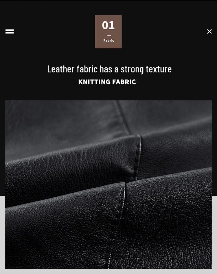 Men's Slim Fit Genuine Leather Jacket with Stand Collar and Velvet Lining - Casual Motorcycle Outerwear