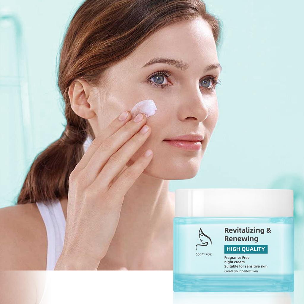 Premium Revitalizing Night Cream 50G Vitamin E and Shea Butter Anti-Aging Face Treatment Collagen Peptide Firming Moisturizer for Radiant Skin