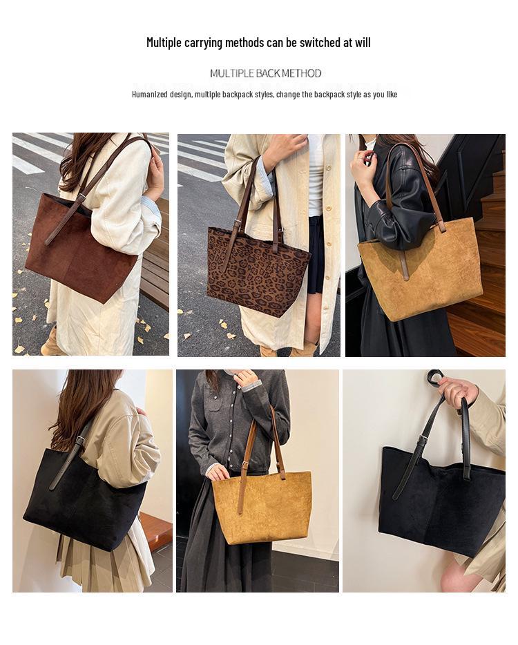 Korean-Style Trendy Mylar Women's Tote: Large Capacity, Versatile Commuter Shoulder Bag for Autumn/Winter