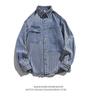 Men's Striped Loose Fit Denim Jacket for Spring & Autumn
