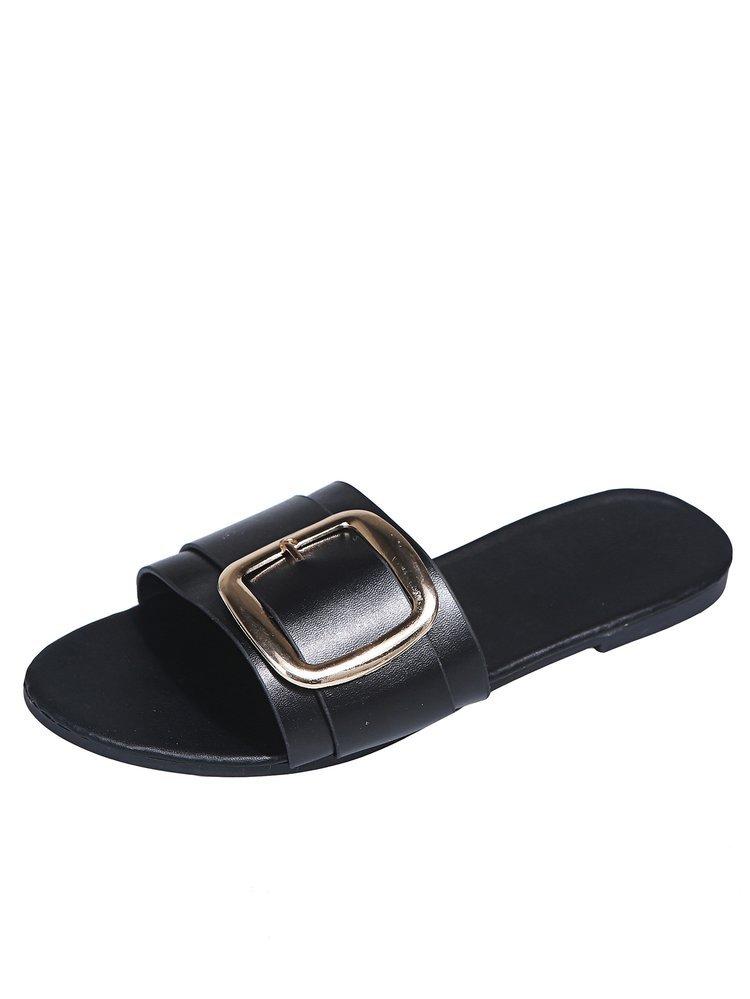 

New Fashion One-word Buckle Slippers Women s Leopard Print Square Root Flat Slippers Luxury Sandals Women Designers 2026 36 чёрный