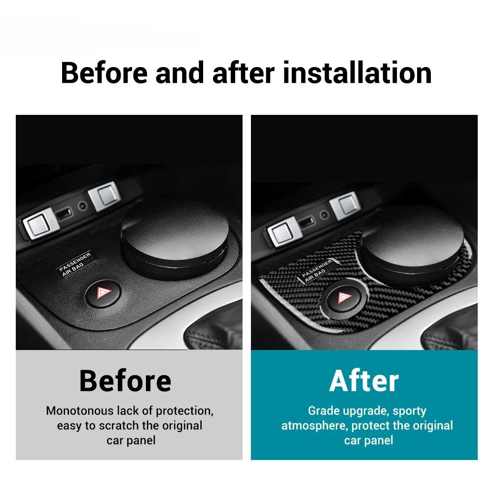 Sdbn7 Real Soft Carbon Fiber Car Cup Holder Panel Sticker Accessories For SEAT Leon MK2 1P 2005 2006 2007 2008 2009 2010 2011 2012
