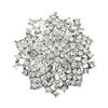 Brooch Pin Anti-rust Silver Plated Brooch Rhinestone Round Blossom Flower Breastpin for Dating Wedding Party