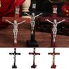Catholic Wood Crucifix With Stand Vintage Religious Decoration Gift Catholic Jesus Cross  Church