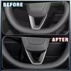 Matte Carbon Fiber Steering Wheel Panel Trim Cover For Tesla New Model 3 (2024)
