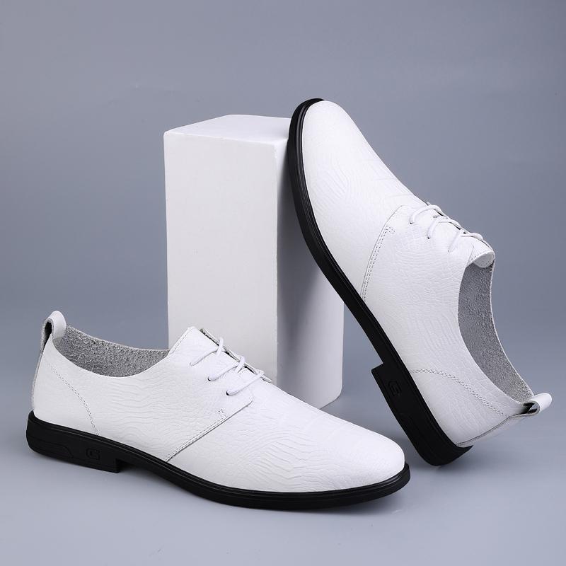 Fashion Casual Leather Oxford Shoes for Men Business Dress Shoes All-Match Comfortable Formal Dress Footwear Male Derby Shoes Sneakers