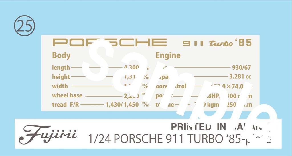 Real Sports Car Series Porsche 911 Turbo Plastikmodell 1/24 Nr. 59 '85