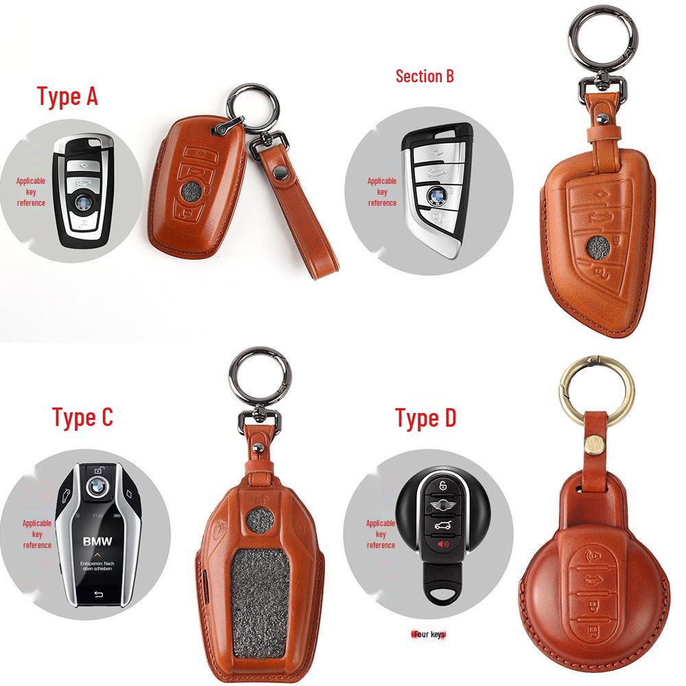 Genuine Leather Key Case for BMW 5 & 7 Series - Blade Key Compatible