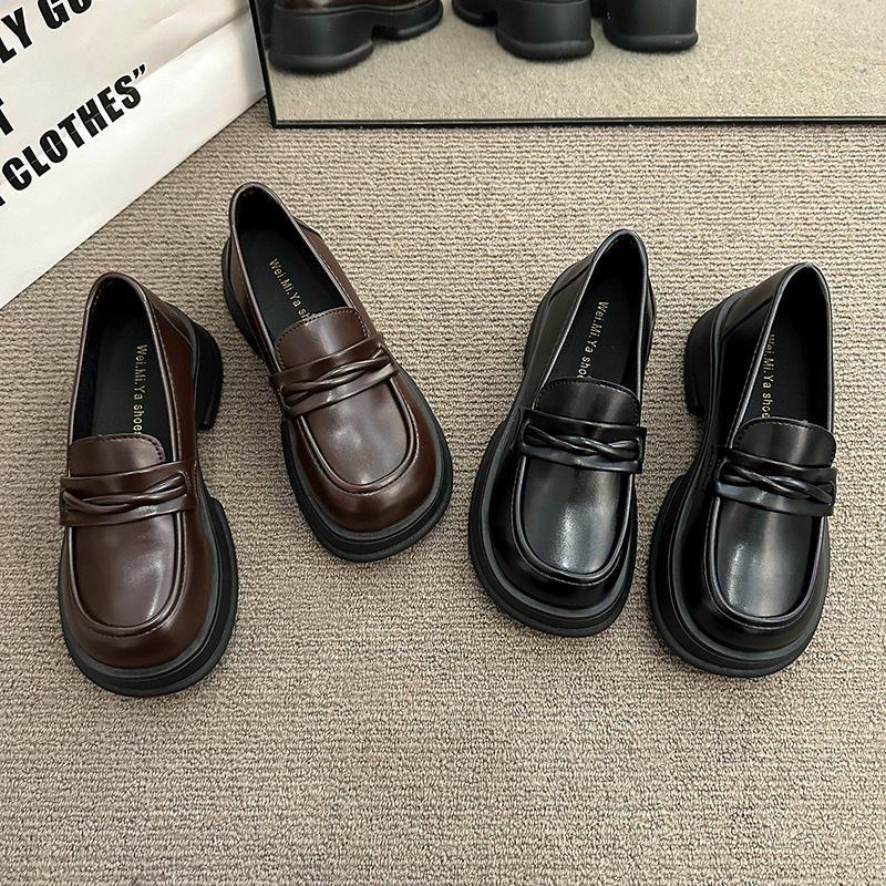 Casual 2025 student platform small leather shoes women's versatile new loafer single shoes fashion spring Doudou shoes British style