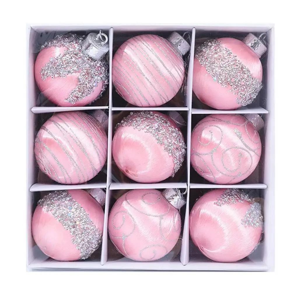 Christmas Tree Ornaments Satin Christmas Ball Ornaments Luxury For Xmas Holiday Party Indoor Decorations - 8cm 3.15inch Pac M4O6
