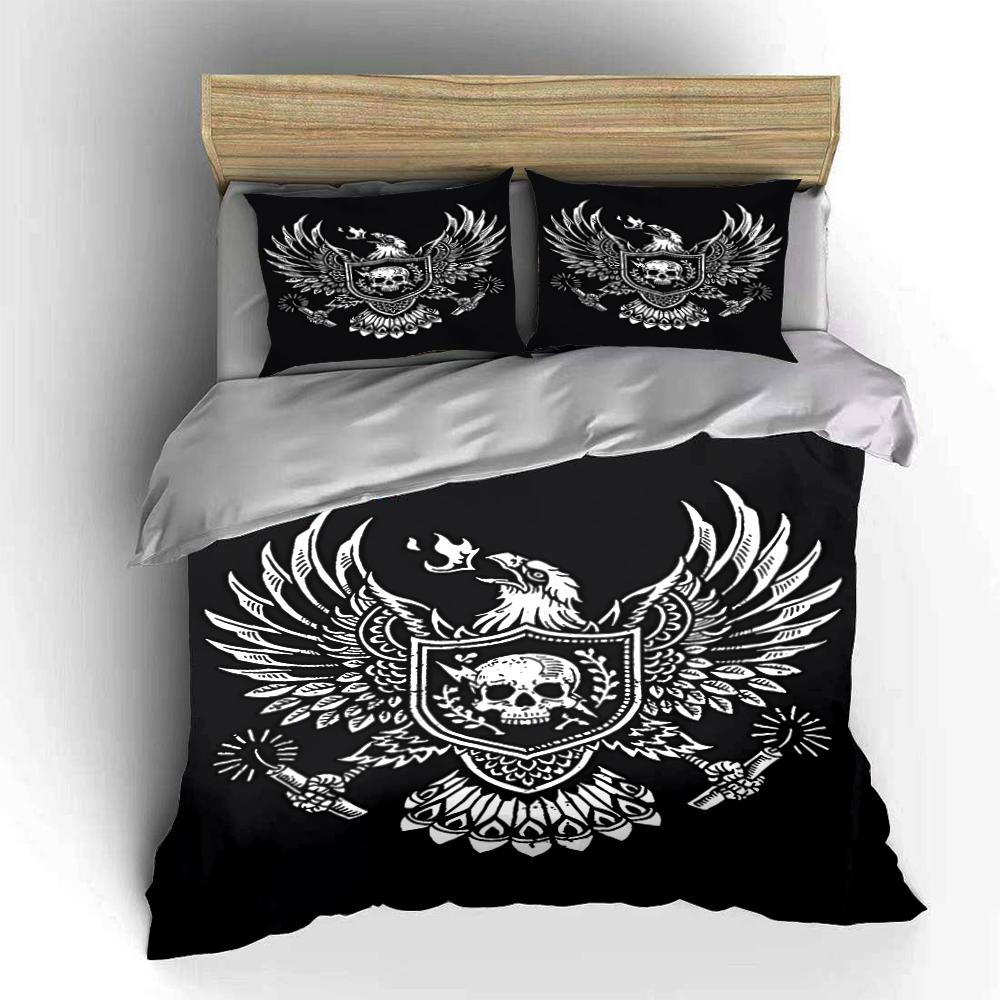 Gothic Eagle Skull Set Bedding set (1 duvet cover, 2 pillowcases, duvet not included)