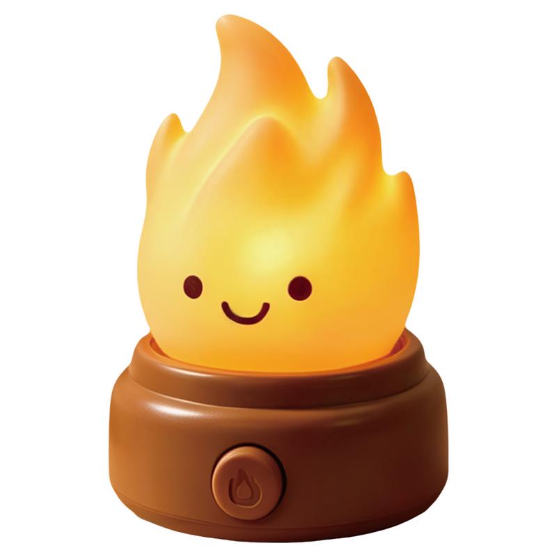 Little Flame Night Light: Soft White Noise & Fire Atmosphere Lamp for Bedside Eye Protection and Sleep Companion