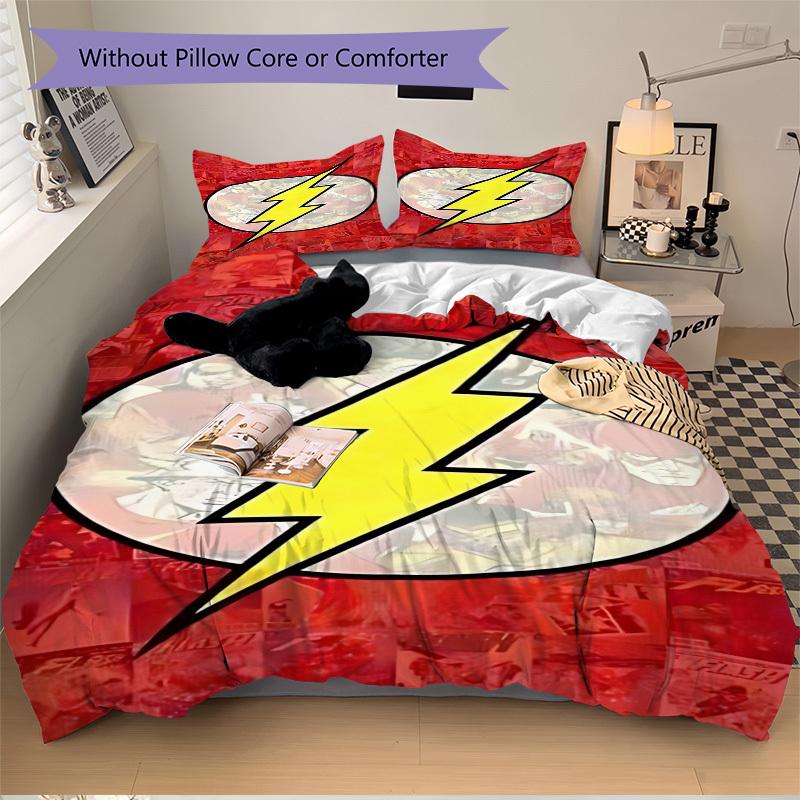 3pcs Flash Duvet Cover Set, 1 Duvet Cover + 2 Pillowcases (No Insert), High-Definition Print for All Seasons,Durable yy251103028